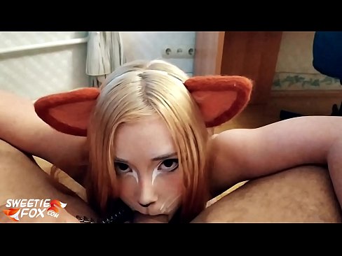 ❤️ Кіцуне ковтає член і кончить в рот ️ Анальне відео у нас ❌